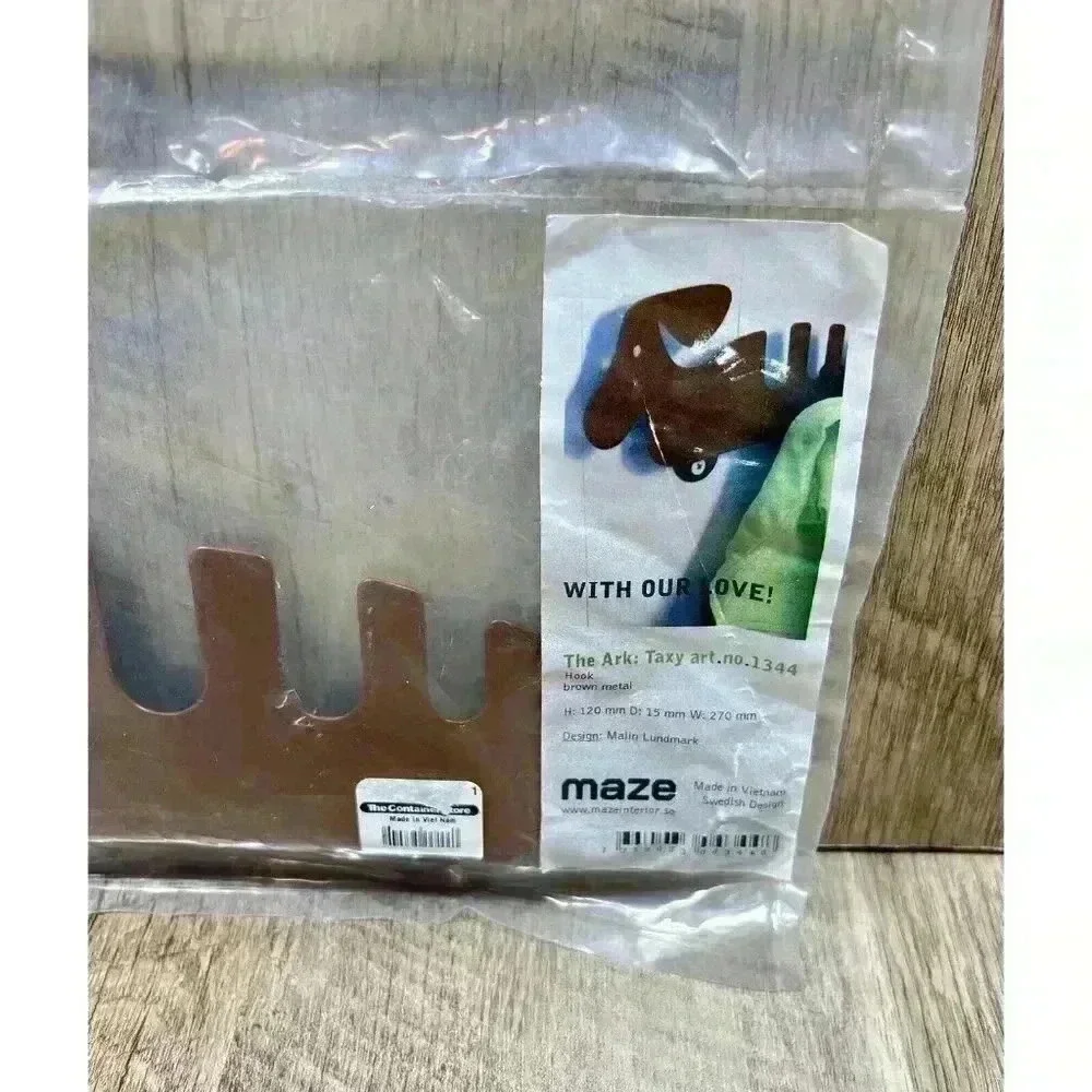 Metal Wall Hook Kids The Ark Moose Brown Weenie Dog Daushaund Container Store